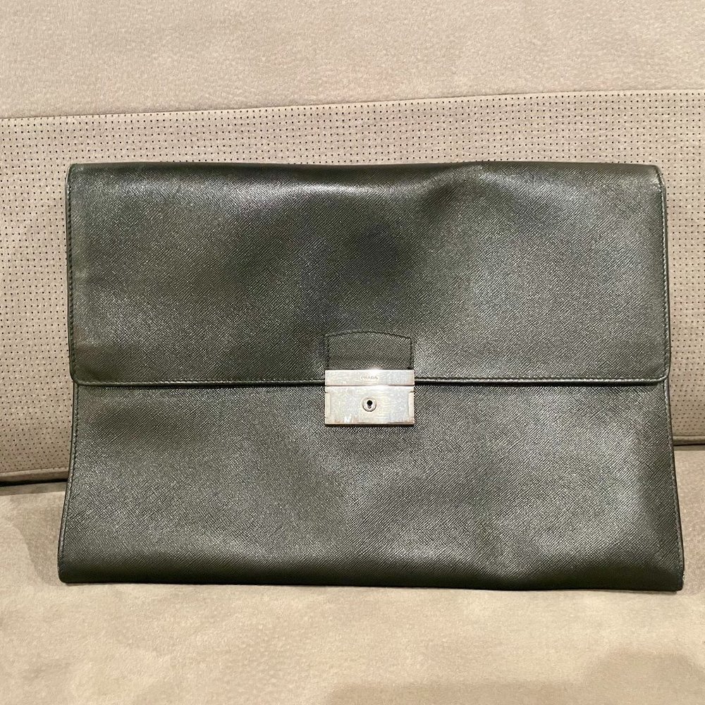 Prada Saffiano Leather Document Holder Padfolio